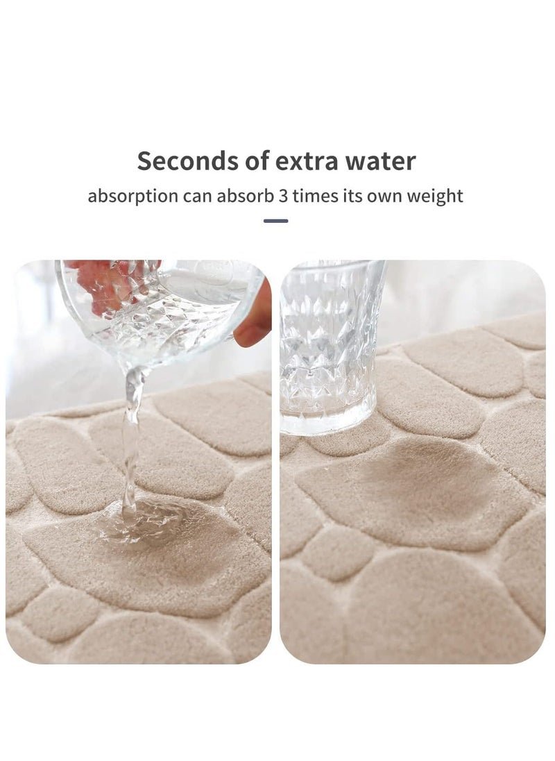 Bluejw 1-Piece Size Is 50x80 Cm Household Cobblestone Embossed Doorstep Carpet Doormat Bathroom Minimalist Wind Absorbent Foot Mat Bathroom Anti-Skid Mat Floor Mat  - Image 5