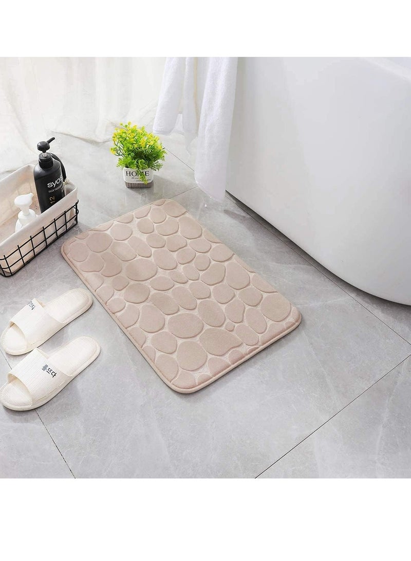 Bluejw 1-Piece Size Is 50x80 Cm Household Cobblestone Embossed Doorstep Carpet Doormat Bathroom Minimalist Wind Absorbent Foot Mat Bathroom Anti-Skid Mat Floor Mat - Image 2