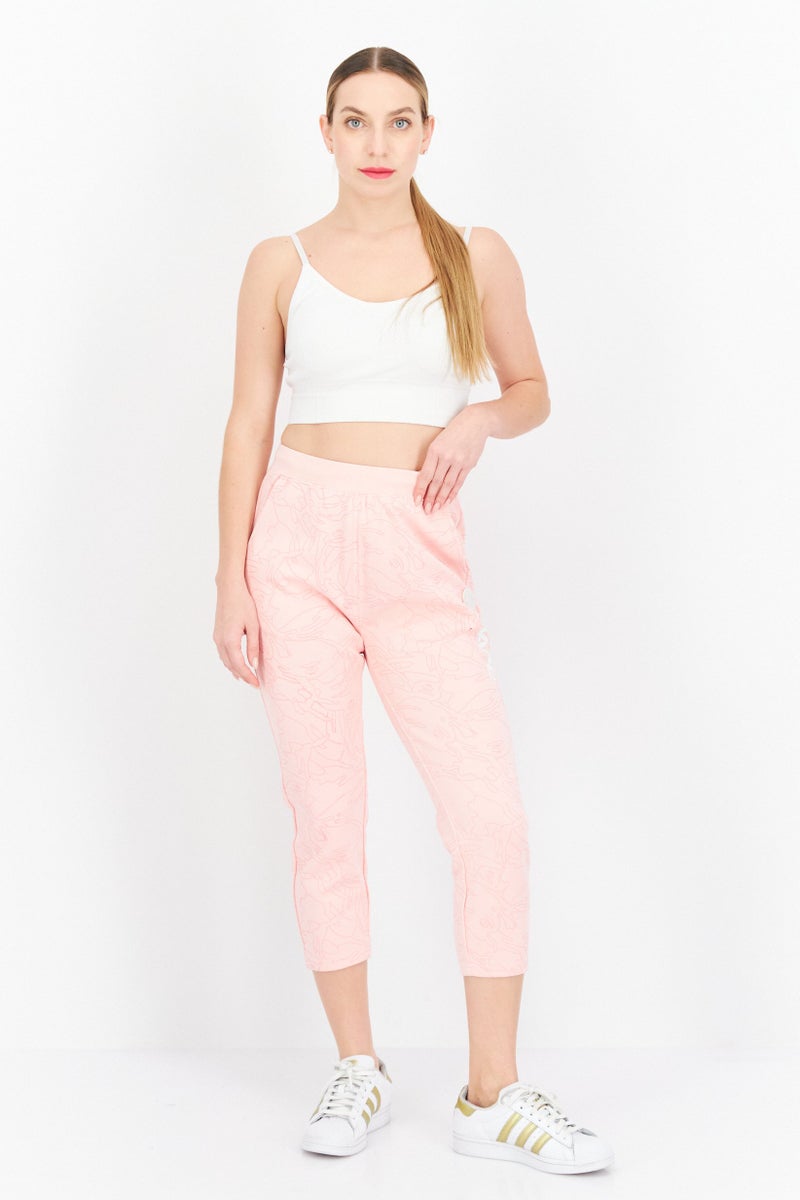 Aape By A Bathing Ape سروال رياضي نسائي بطبعة تجريدية، وردي - Image 4