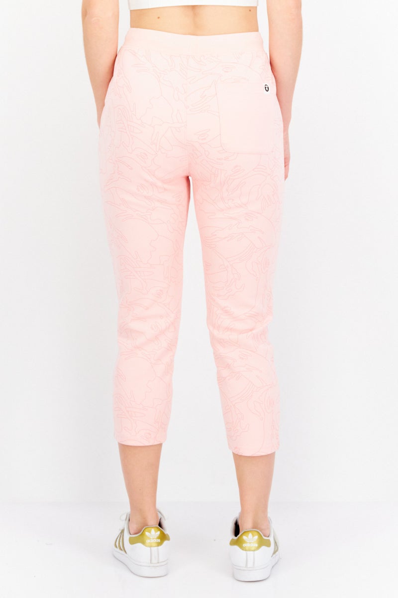 Aape By A Bathing Ape سروال رياضي نسائي بطبعة تجريدية، وردي - Image 3