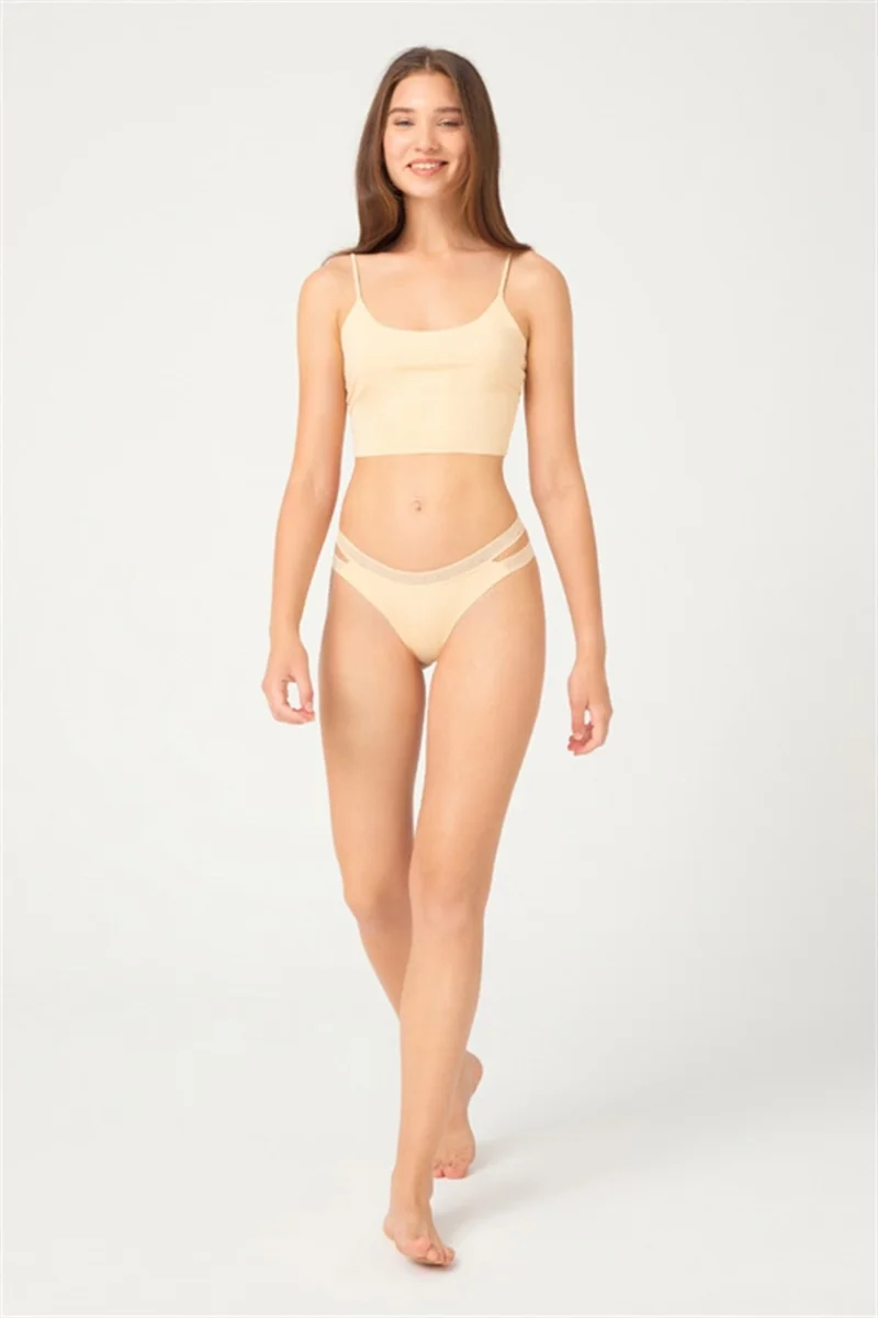 COTTONHILL Double Mesh Elastic Laser Cut Brazilian Panties 3 Pack - 3