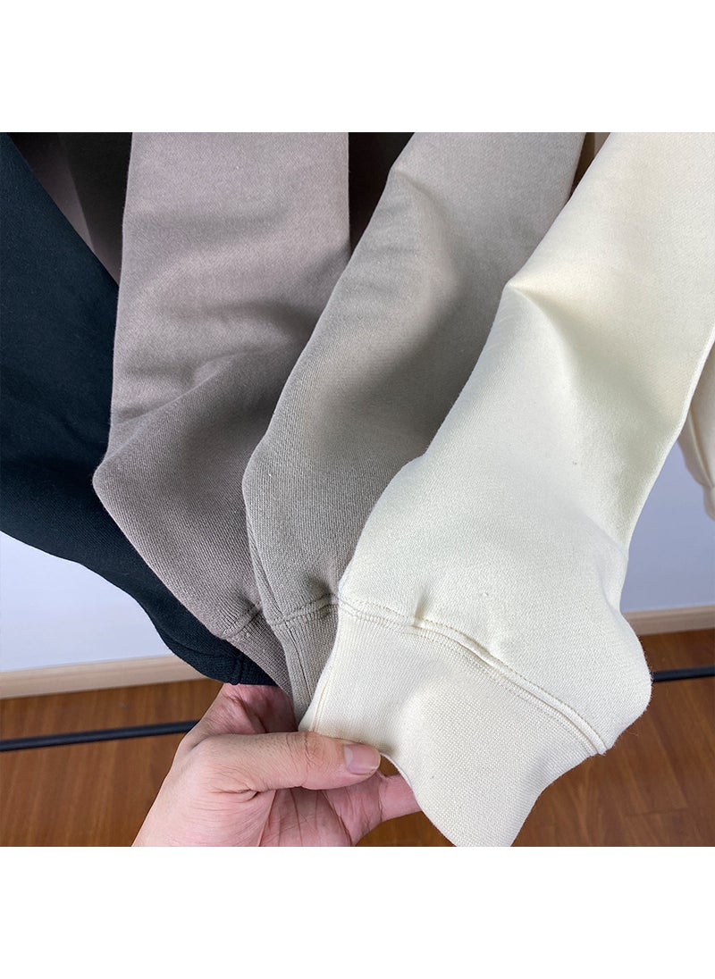 Generic - 2021 SS Half-Zip Fleece Hoodie FOG Essentials Streetwear Beige - Image 1