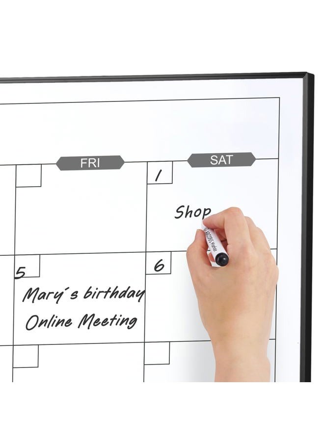 ARCOBIS Dry Erase Calendar for Wall, 36" x 24" Magnetic Monthly White Board Calendar Dry Erase, Hanging Whiteboard Planner for School, Home, Office, Black Frame - Image 3