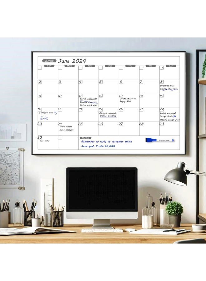 ARCOBIS Dry Erase Calendar for Wall, 36" x 24" Magnetic Monthly White Board Calendar Dry Erase, Hanging Whiteboard Planner for School, Home, Office, Black Frame - Image 5
