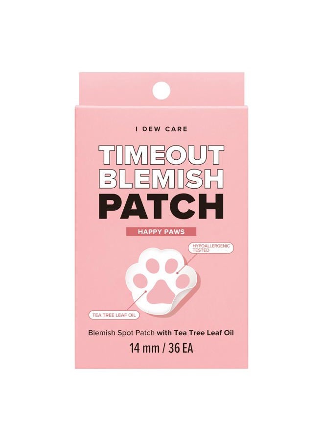I DEW CARE Hydrocolloid Acne Pimple Patch - Timeout Blemish Happy Paws | Cute Patches, Facial Stickers, Absorbing with Tea Tree Leaf Oil, Trouble Treatment for Face, 36 Count - Image 1