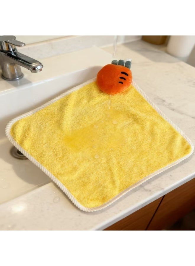 6Pcs Cute Cartoon Hanging Hand Towel Set, Premium Microfiber Absorbent Soft Quick Dry Towels with Hanging Rope for Kids Bathroom Kitchen - Image 3