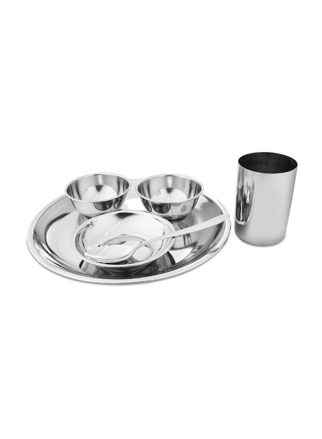 Shri & Sam Stainless Steel Delight Dinner Set, 6 Pieces, Solid - Image 1