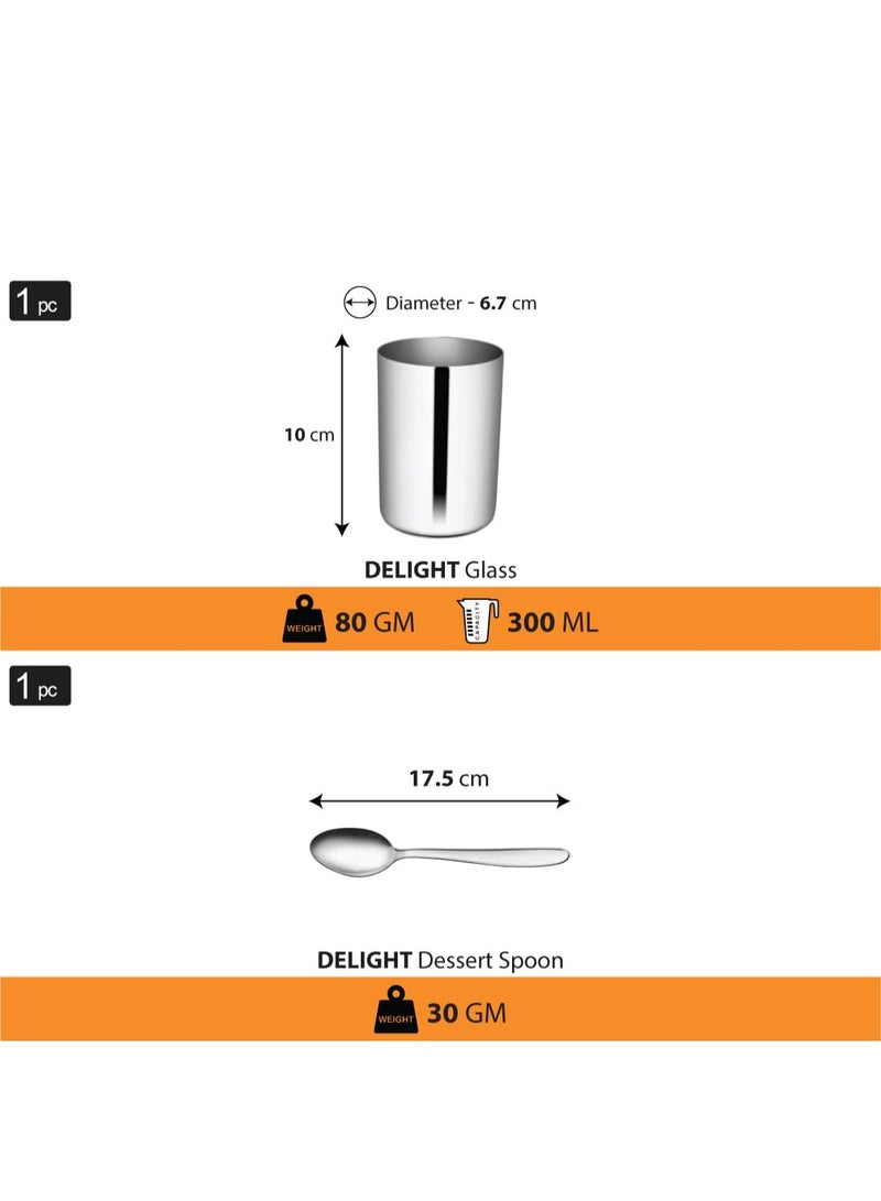 Shri & Sam Stainless Steel Delight Dinner Set, 6 Pieces, Solid - Image 2
