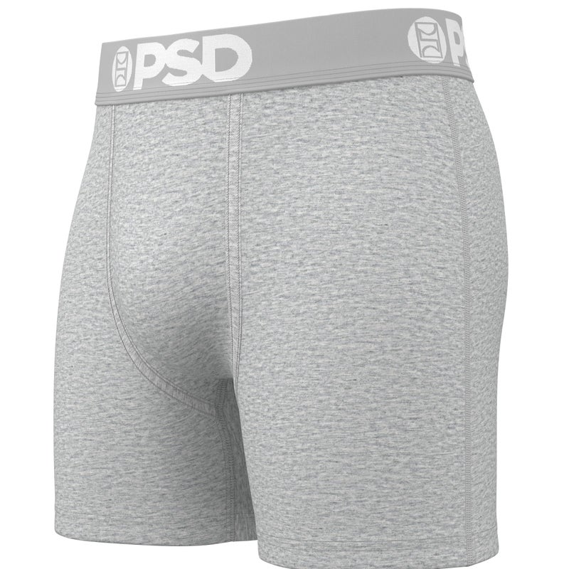 PSD Underwear Men's Neutrals Cotton Solid Mid Length Boxer Brief 3 Pack, Multi, M - Image 2
