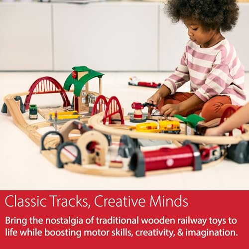 BRIO World Deluxe Railway Set - 87-Piece Wooden Train Set - Includes Passenger & Freight Trains, Stations, Accessories - Safe & Sustainable - MESH Accredited Fun Play for Kids Ages 3 & Up - Image 5