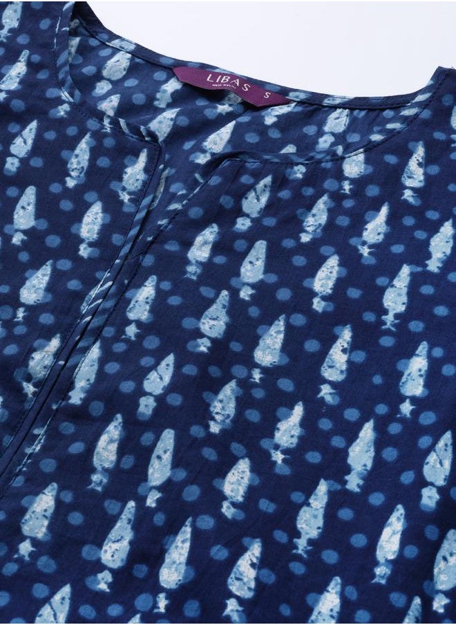 Libas All-Over Print Kurta and Palazzo with Printed Dupatta Set by Styli  - Image 4
