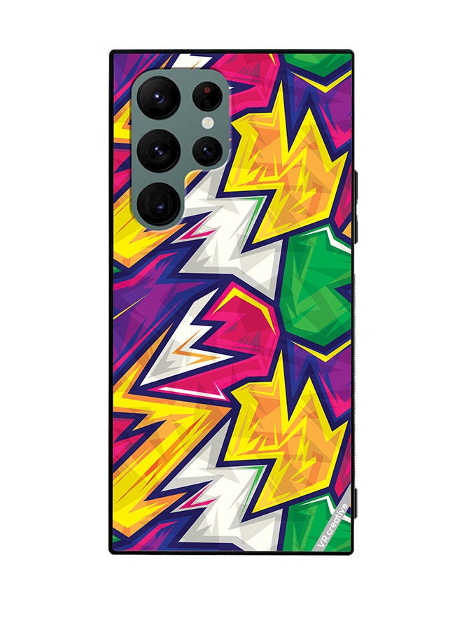 VR CREATIVE Protective Case Cover For Samsung Galaxy S22 Ultra 5G Colorful Abstract Geometric Design Multicolour - Image 1