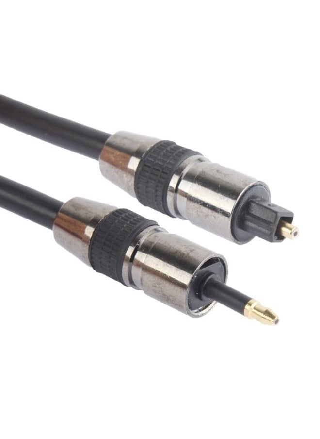 BURAQ - TOSLink Male to 3.5mm Male Digital Optical Audio Cable, Length: 1.5m, OD: 5.0mm (Gold Plated)(Black) - Image 1