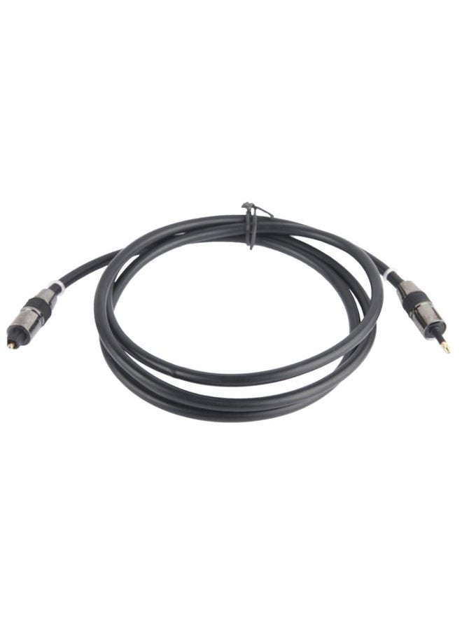 BURAQ - TOSLink Male to 3.5mm Male Digital Optical Audio Cable, Length: 1.5m, OD: 5.0mm (Gold Plated)(Black) - Image 1