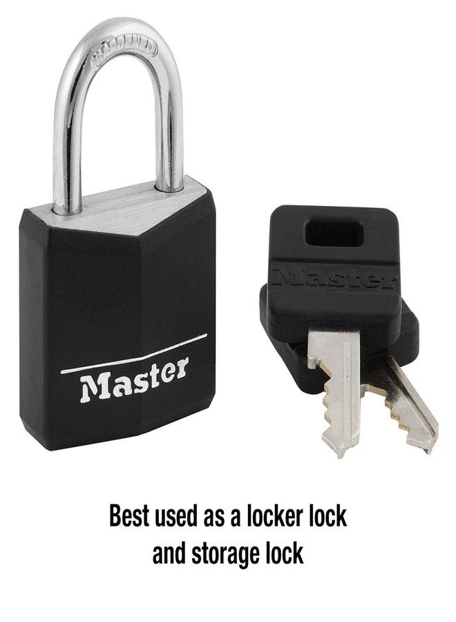 Master Lock 131D 1-3/16" Wide Covered Aluminum Keyed Padlock, One Pack, Black - Image 3