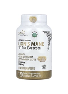 Nutri Nutri, Organic Lion's Mane, 10:1 Dual Extraction, 1,900 mg, 120 Organic Capsules (633 mg per Capsule) 