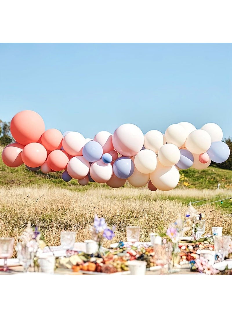 جينجر راي طقم قوس البالونات من اللاتكس باللون الوردي الخوخي والأزرق، عبوة من 68 قطعة، بطول 5 أمتار - Image 2