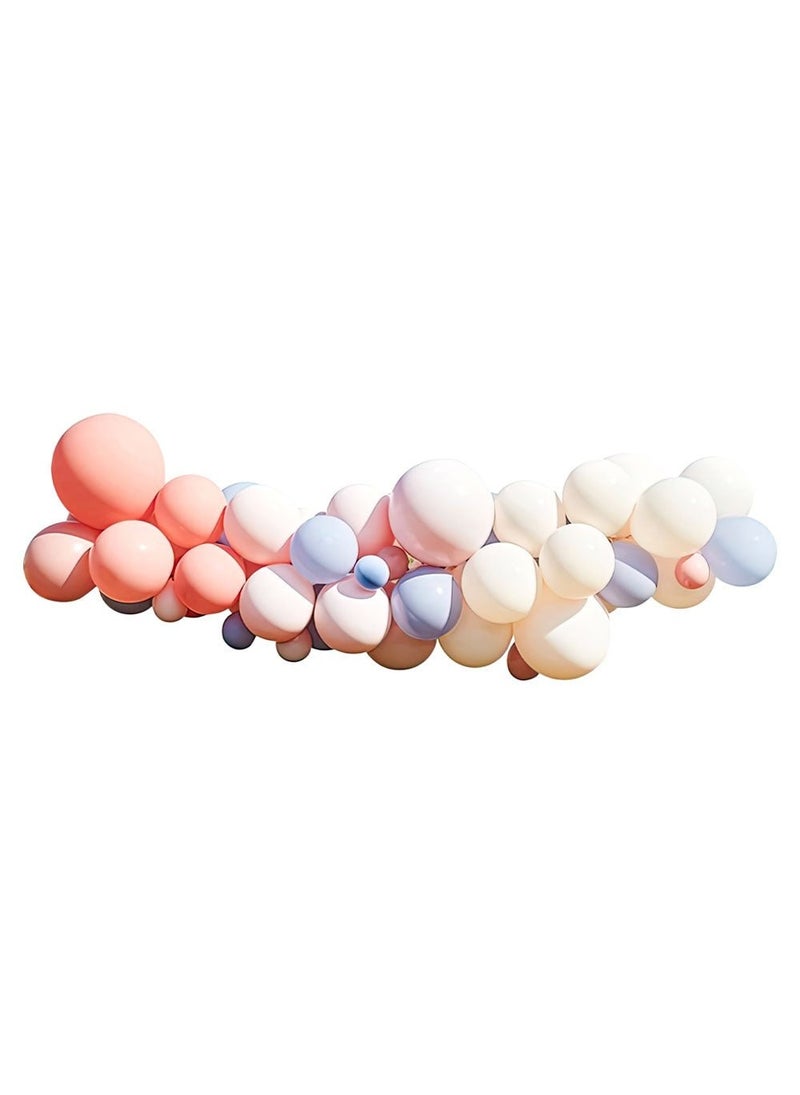 جينجر راي طقم قوس البالونات من اللاتكس باللون الوردي الخوخي والأزرق، عبوة من 68 قطعة، بطول 5 أمتار - Image 1