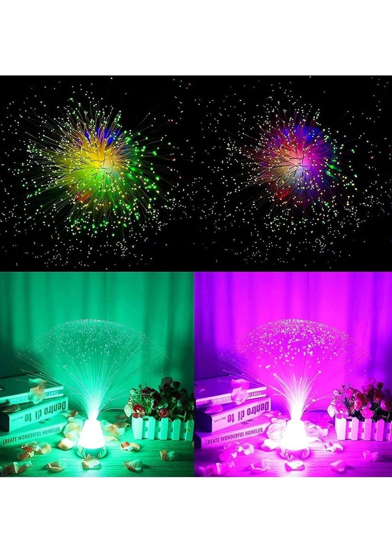 Excefore Fiber Optic Lamp, Color Changing Crystal Base with Remote Battery Powered 14 Inch Fiber Optic Centerpiece Sensory Light  - Image 5