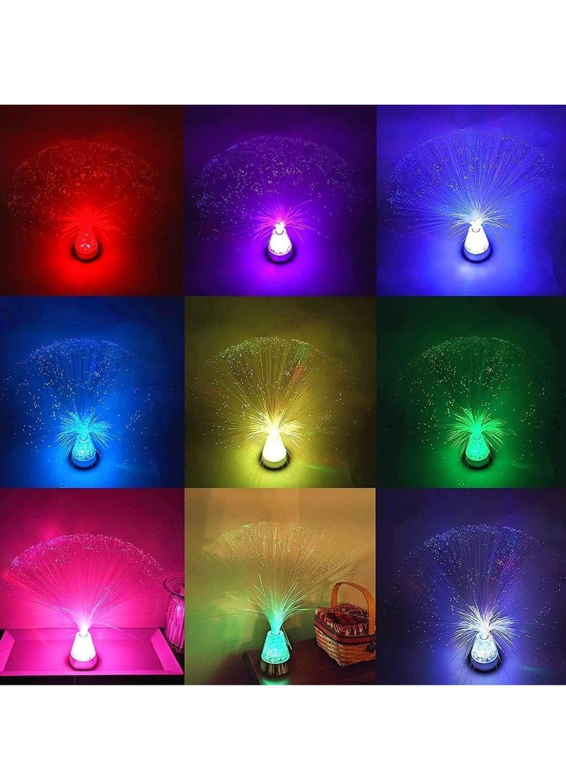 Excefore Fiber Optic Lamp, Color Changing Crystal Base with Remote Battery Powered 14 Inch Fiber Optic Centerpiece Sensory Light  - Image 2
