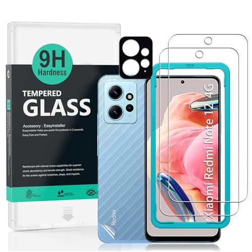 Ibywind Screen Protector for Xiaomi Redmi Note 12 4G667 2 Pack1 Pack Camera Len Protector1 Back Film9H Tempered GlassHDScratch ResistantBubble FreeEasy Install - Image 1