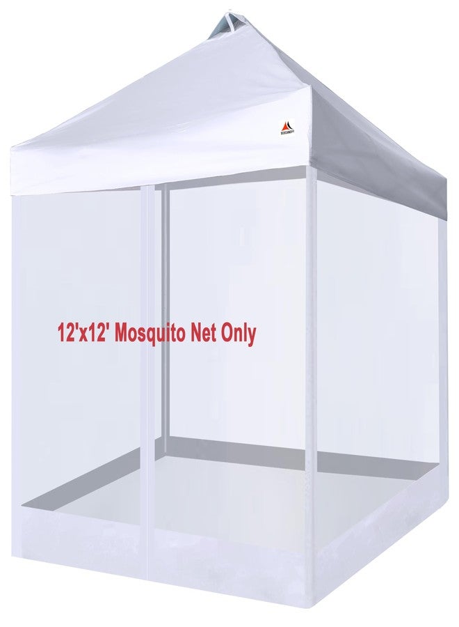 SCOCANOPY Replacement Mosquito Netting Screen Walls for 12x12 Canopy or Gazebo,(White) - Image 1