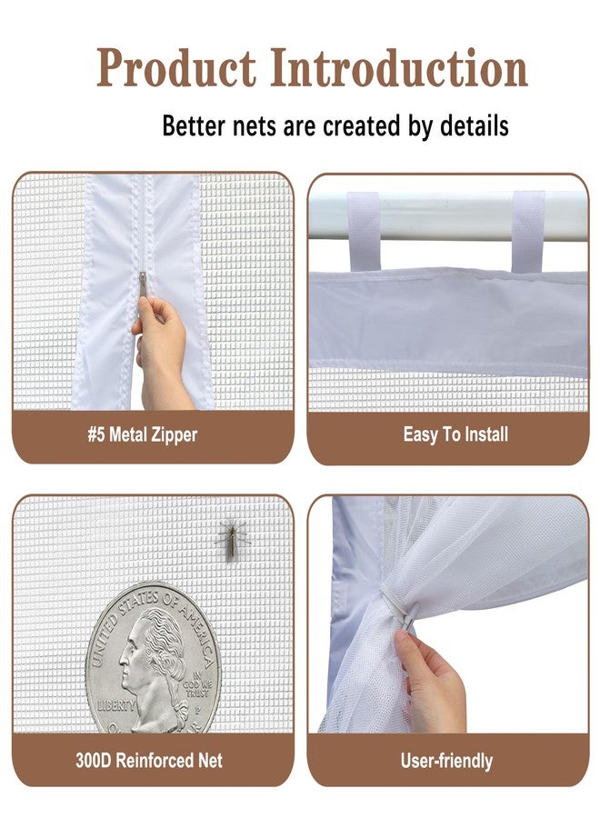 SCOCANOPY Replacement Mosquito Netting Screen Walls for 12x12 Canopy or Gazebo,(White) - Image 3