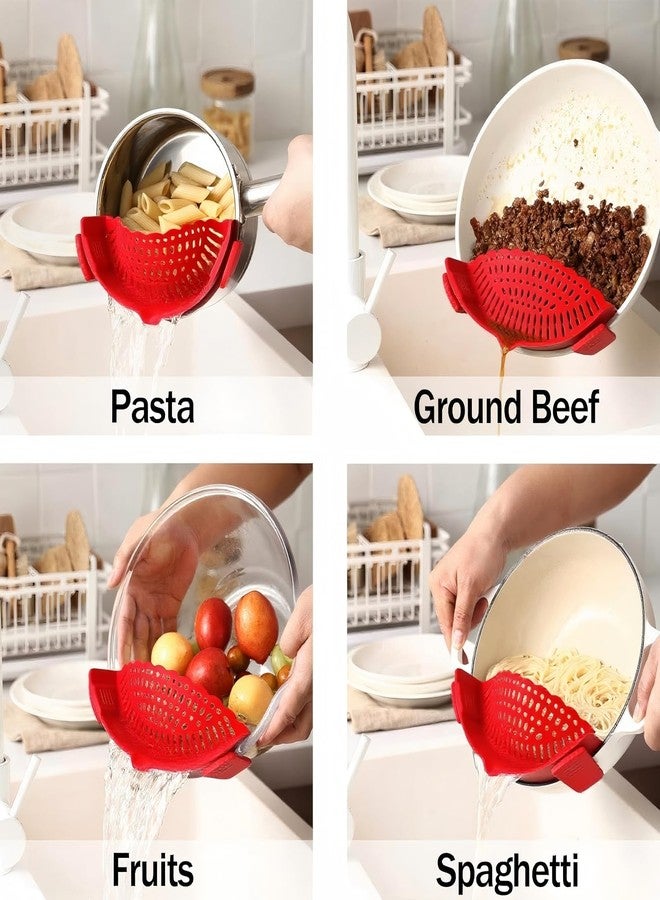 regaliafurn 2 PACK Silicone Clip-on Strainer - Fits Pots, Pans & Pasta, Hands-Free Food Strainer for Ground Beef, Spaghetti, Pasta, Compatible with All Bowls and Pots - Image 5
