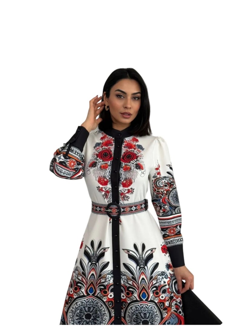Well Elegant and eye-catching women's dress, proudly made in Turkey. Designed with authentic traditional patterns - Image 2