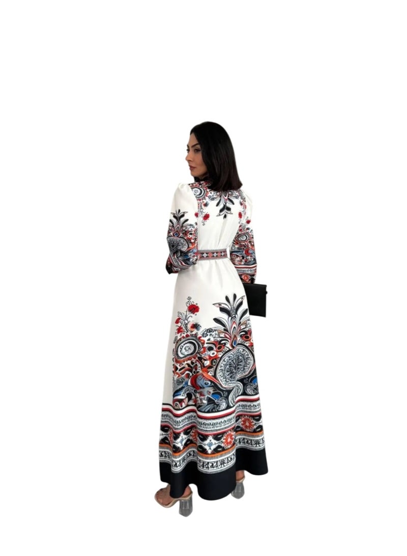 Well Elegant and eye-catching women's dress, proudly made in Turkey. Designed with authentic traditional patterns - Image 3