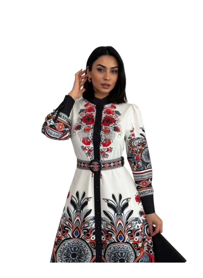 Well Elegant and eye-catching women's dress, proudly made in Turkey. Designed with authentic traditional patterns - Image 4
