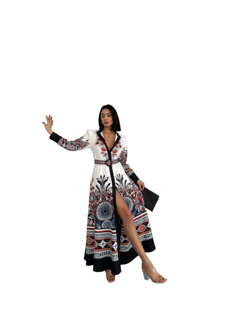 Well Elegant and eye-catching women's dress, proudly made in Turkey. Designed with authentic traditional patterns - Image 1