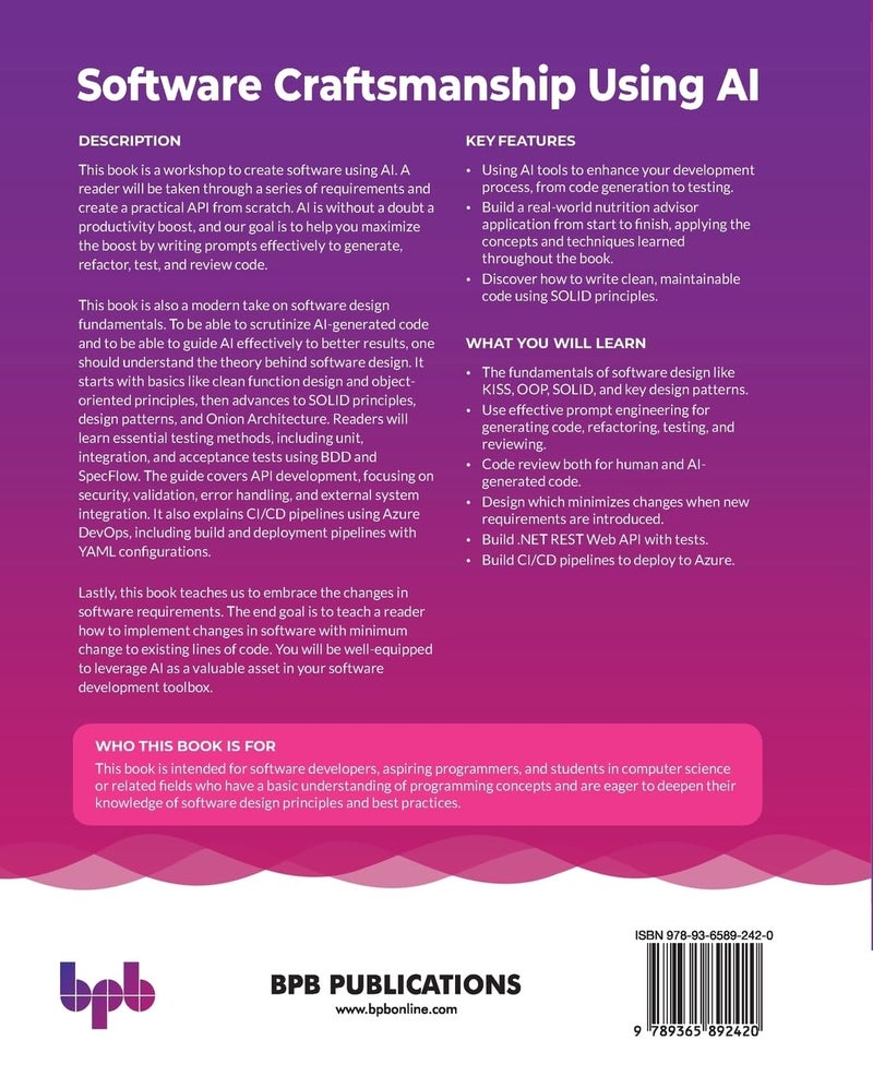 Software Craftsmanship Using AI: Practical guide for using LLMs in writing, reviewing and testing code (English Edition) - Image 2