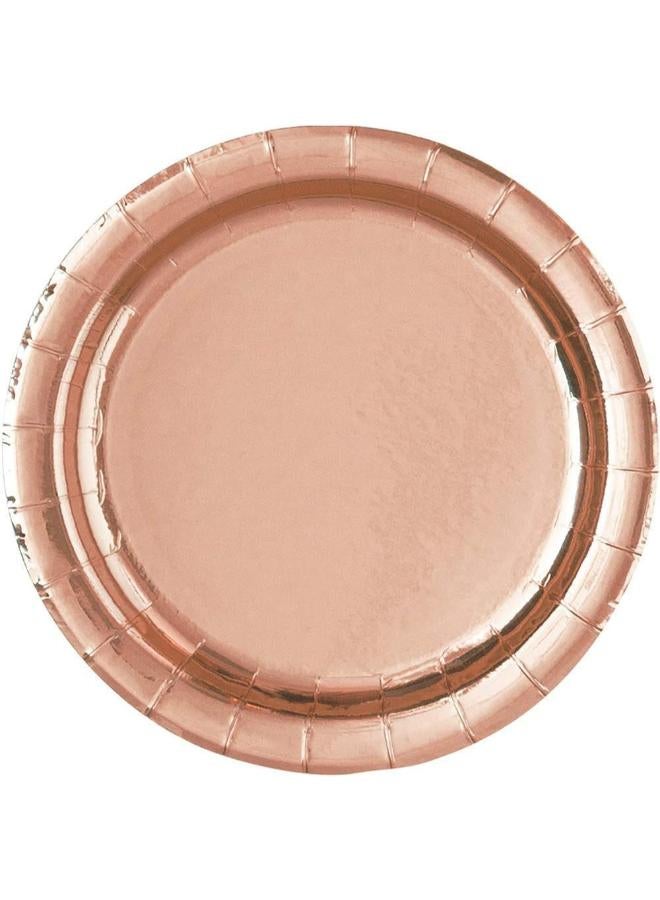 Unique Foil Rose Gold Paper Small Party Plates