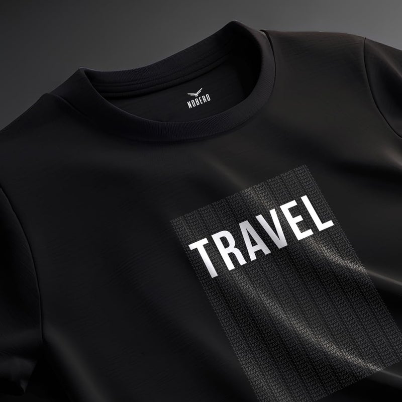 NOBERO Black Travel Graphic T-Shirt for Men - Image 2