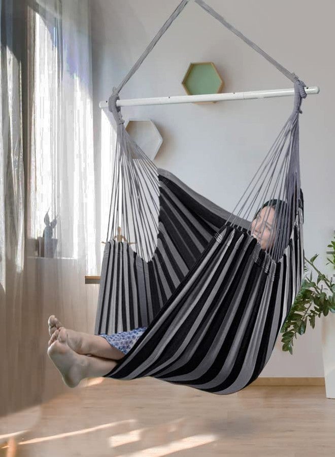 Lulladle XXL Hammock Chair Hanging Rope Swing with 2 Cushions - Max 500lbs-Perfect for Patio, Porch, Bedroom, Backyard, Indoor or Outdoor - Includes Hanging Hardware Kits - Image 2