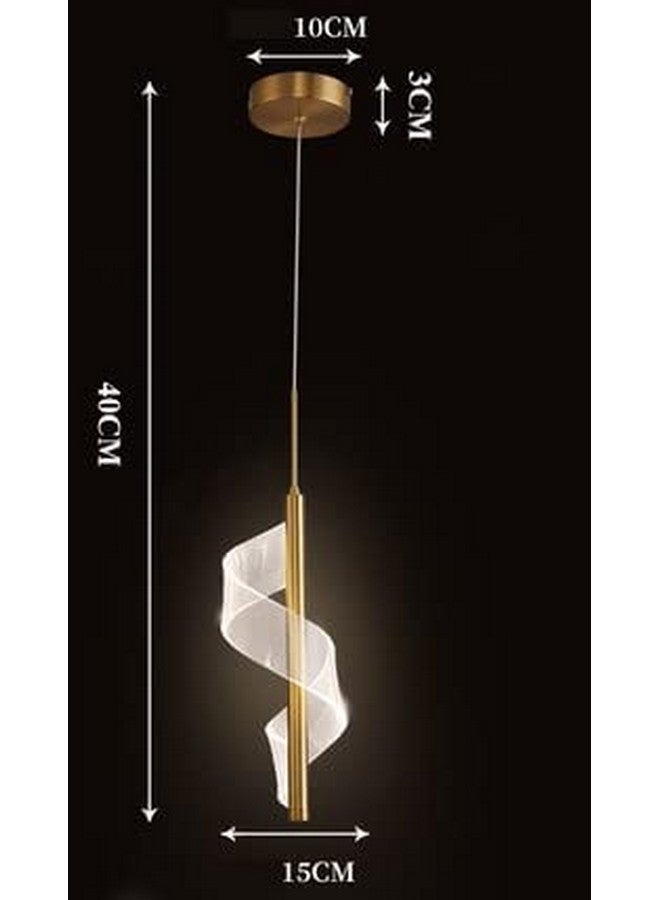 CITRA Led Pendant Light Acrylic Curvy Ceiling Lights (Gold) - Warm White - Image 3