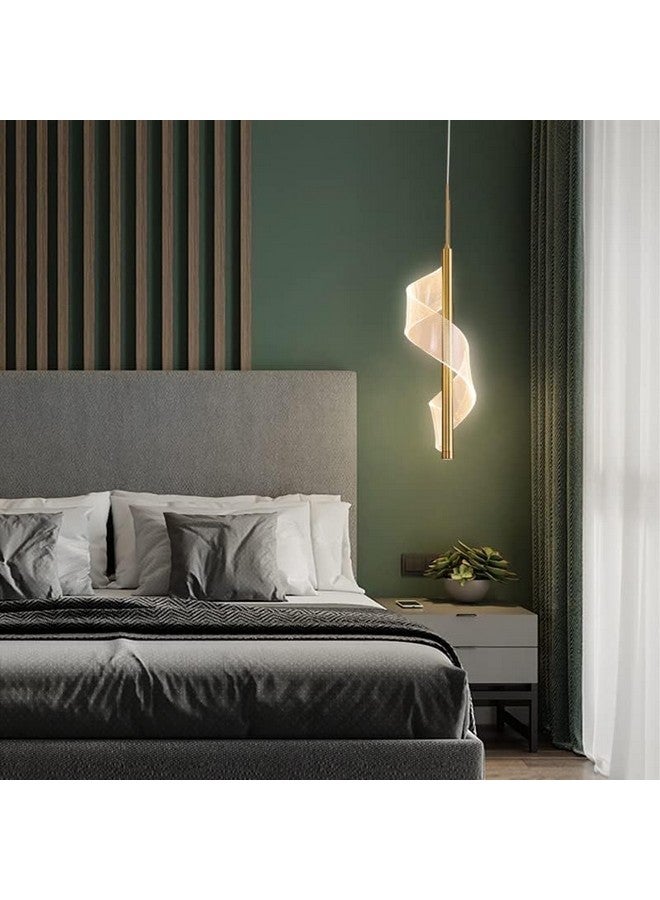 CITRA Led Pendant Light Acrylic Curvy Ceiling Lights (Gold) - Warm White - Image 1