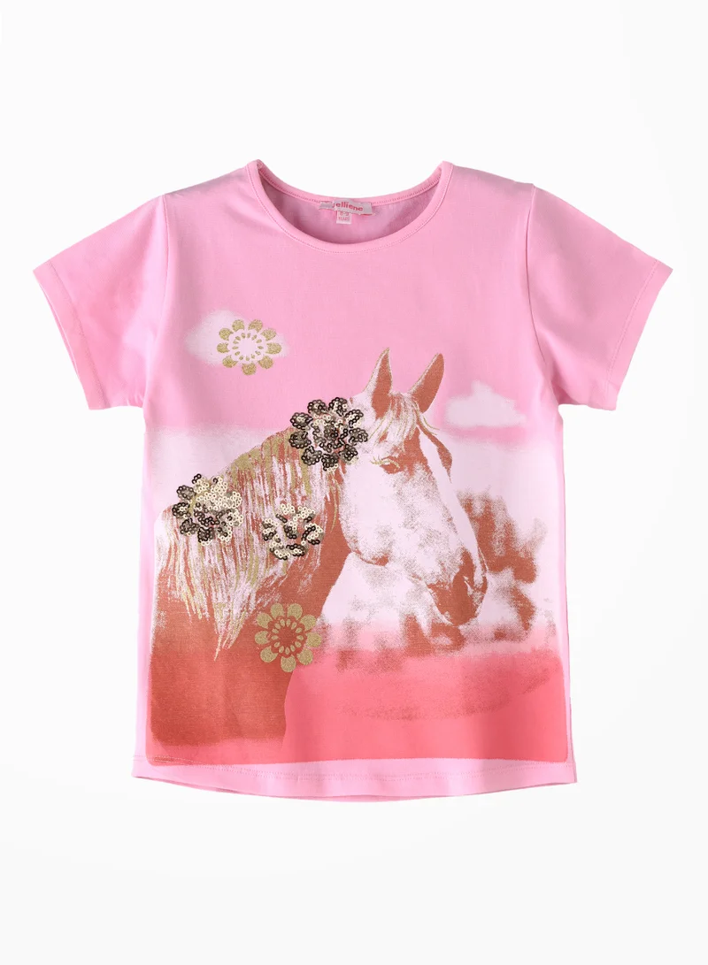 Jelliene Sunshine Squad: Girls' Comfy Cotton Tees Playful Prints & Summer Fun