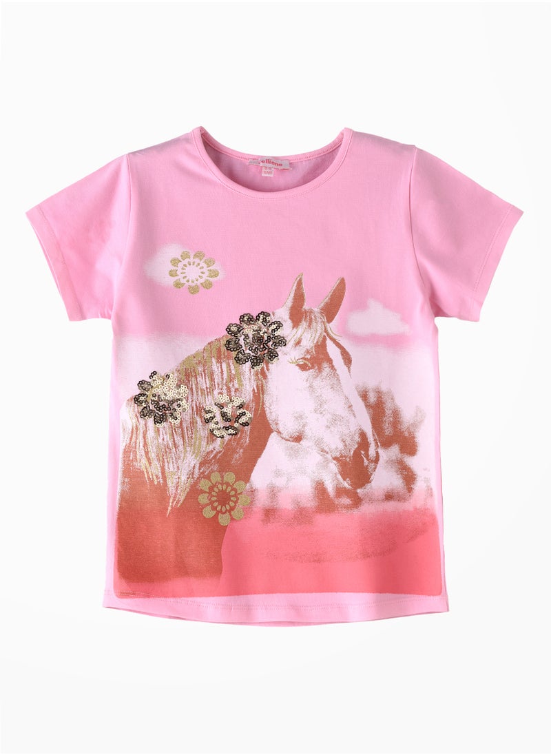 Jelliene Sunshine Squad: Girls' Comfy Cotton Tees Playful Prints & Summer Fun  - Image 1