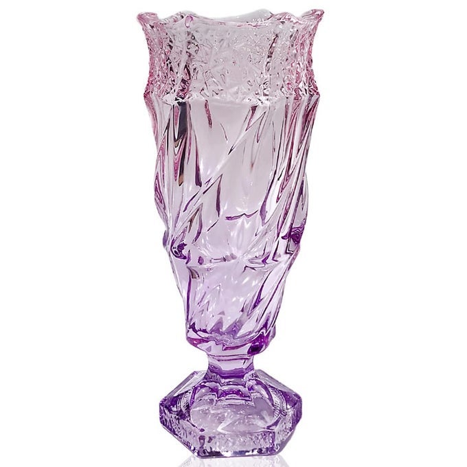 GLASS FLOWER VASE 24LB 95INCHBOHEMIAN STYLE FOR CENTERPIECESWEDDINGHOME DECOR GLASS VASE PURPLE PINK