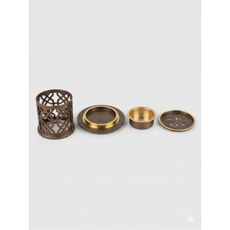 HGS Geometric Ceramic Bakhoor Burner, Champagne, Elegant Home Decor - Image 5