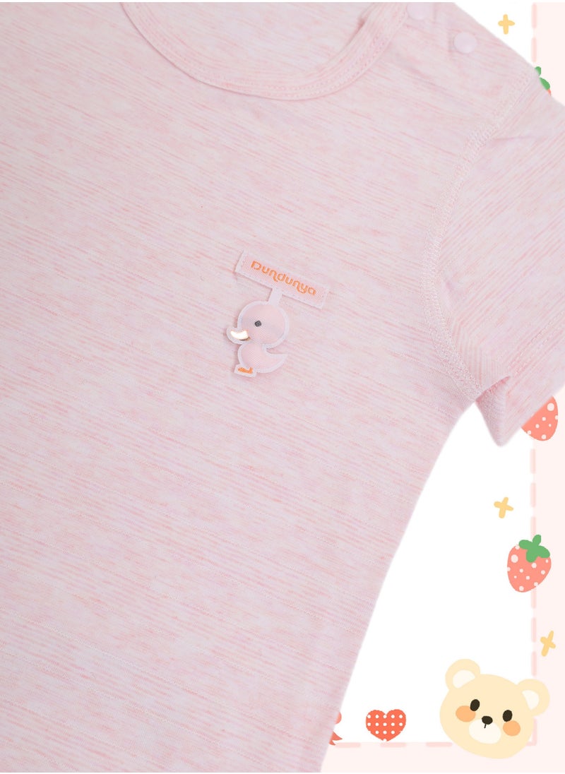 Generic - SQ Kids Baby Crawling Bodysuit - Cotton Blend Lightweight Triangle Bodysuit with Duck Pendant, Snap Crotch, Half Sleeve - For 1-18 Months - Image 1