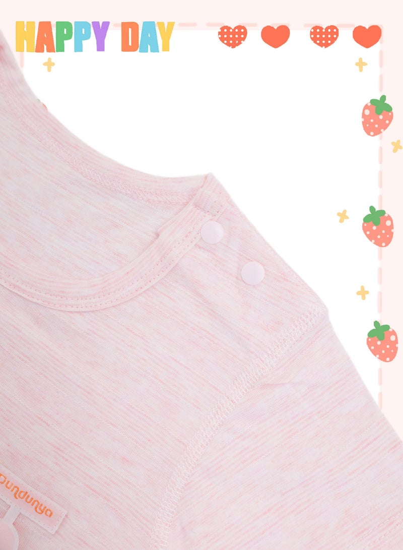 Baby Crawling Bodysuit - Cotton Blend Lightweight Triangle Bodysuit with Duck Pendant, Snap Crotch, Half Sleeve - For 1-18 Months  - Image 4