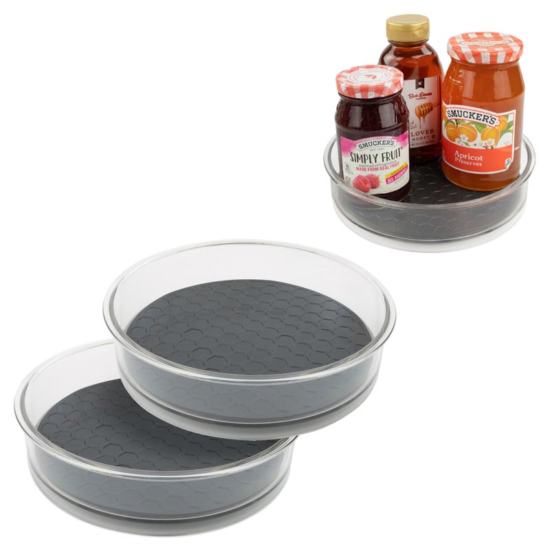 Spectrum Spectrum Lazy Susan Organizer Hexa Round Small 2Pack  Lazy Susan Turntable for Cabinet Refrigerator Pantry Table  Shelf  Rotating  Spinning Pantry Organization  Storage for Fridge 