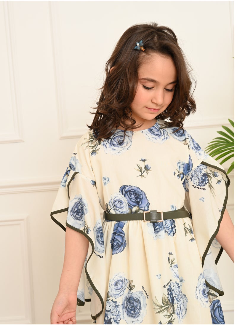 Girls' Dress with  elegant design ,White-Blue - pzsku/Z3CB51FF4EBF5D3983E11Z/45/_/1681204810/05e36377-335e-488a-9fcc-1c55d6e4c627