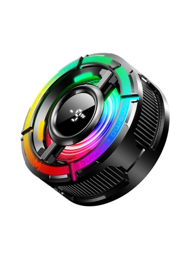Phone Cooler for Gaming u0026 Streaming, LED Display Radiator Cooling Fan with Magnetic Attachment, 15W Semiconductor Cooling, Low Noise, No Fog – Compatible with 60-115mm Phones - Image 1