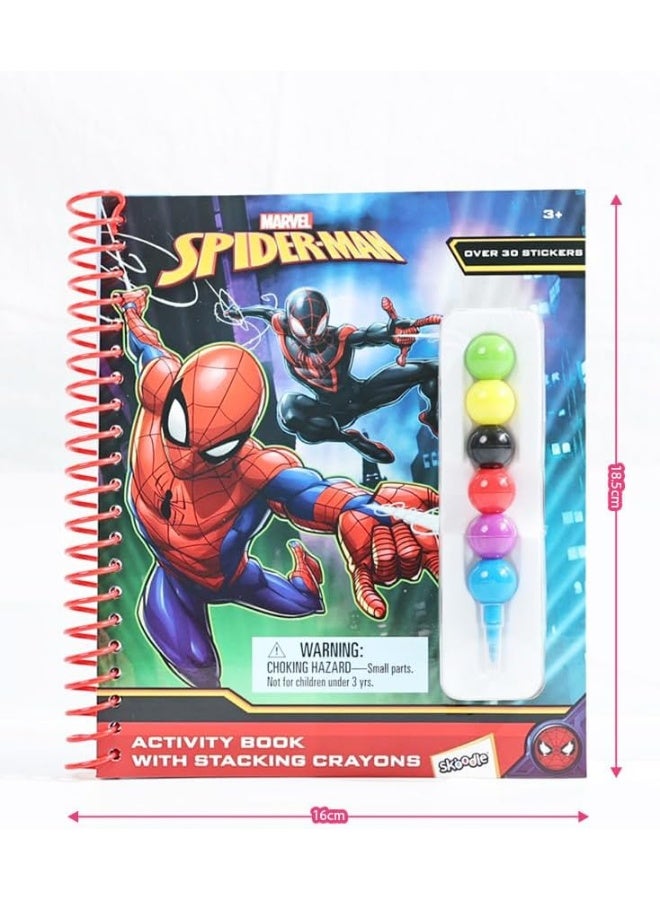 SKOODLE مجموعة SKOODLE من 4 كتب أنشطة للأطفال مع مجموعة من الأقلام الملونة المتراكبة - Image 2