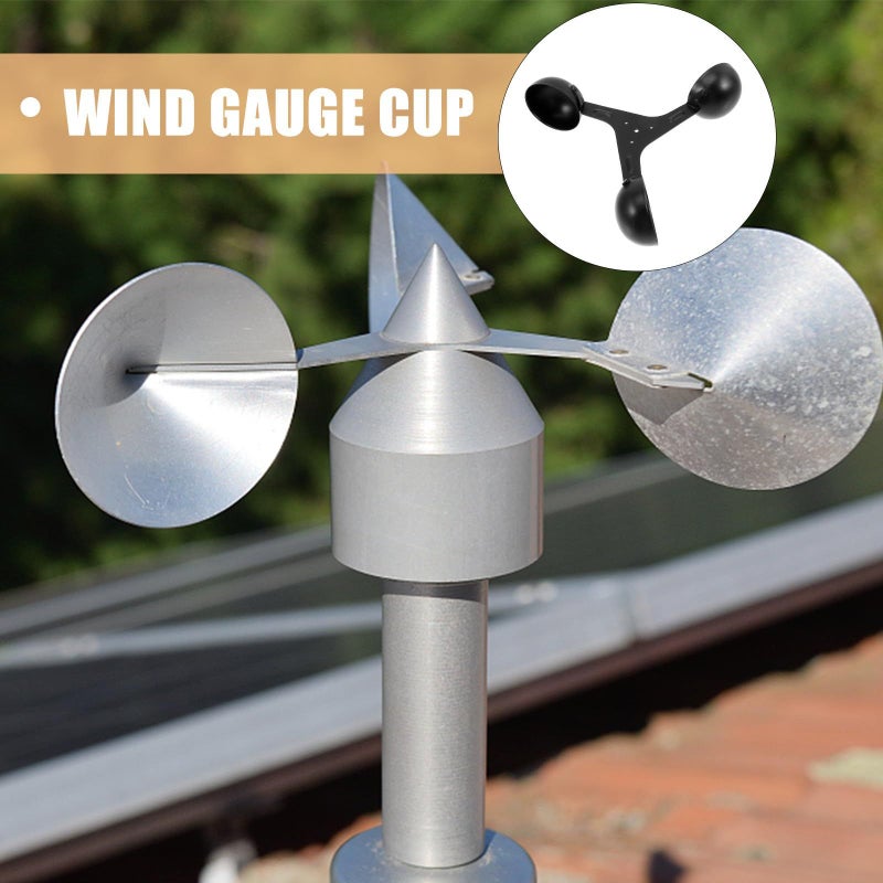HEMOTON 3 Cup Anemometer Aluminum Alloy Wind Speed Sensor Replacement for Outdoor Weather Measurement - Image 5