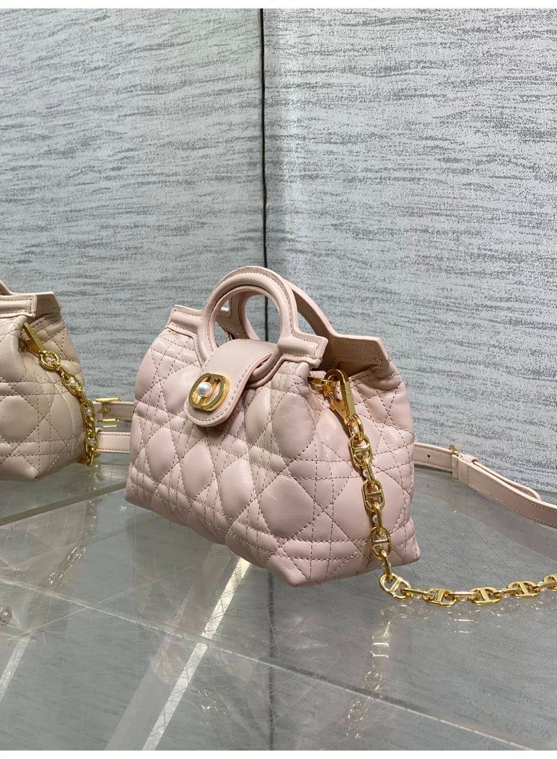 Dior Addict Dior Jolie Mini Top Handle Women Bag, Womens Shoulder Bag, Women's Cross-Body Bag, Women's Hand Bag,  Pink-19 cm x 13.5 cm x 9 cm - Image 4